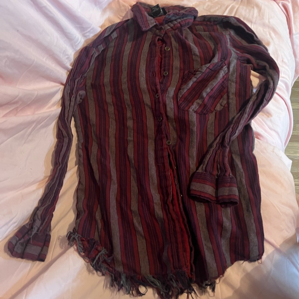 Womens Long Sleeve Button up Shirt With collar